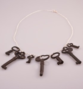 multiple black key necklace